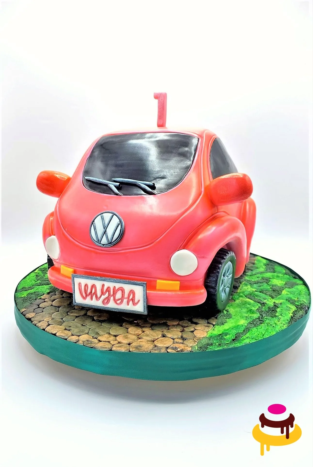 Custom Volkswagen car sculpted birthday cake Bay Area bakery